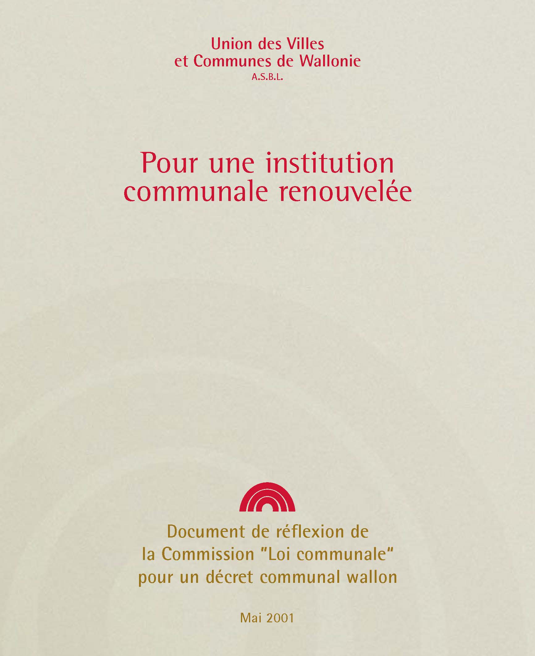 Cover: Pour une institution communale renouvelée